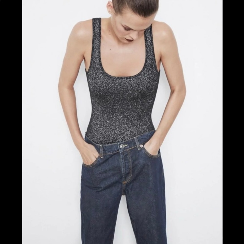 ZARA sparkly knit bodysuit